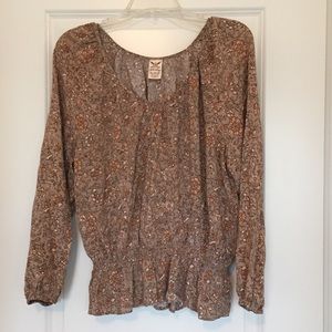 Faded Glory Floral Peplum Boho Top